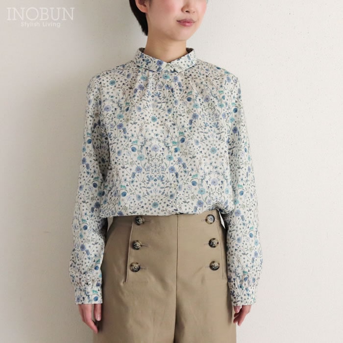 再入荷予定なし】J.Sloane リバティ 衿ぐりタックレギュラー