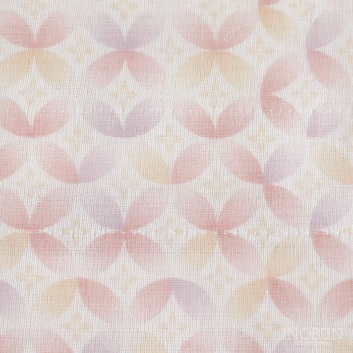 白雪ふきん 友禅染 七宝柄 桃花色 ピンク 30 x 40cm
