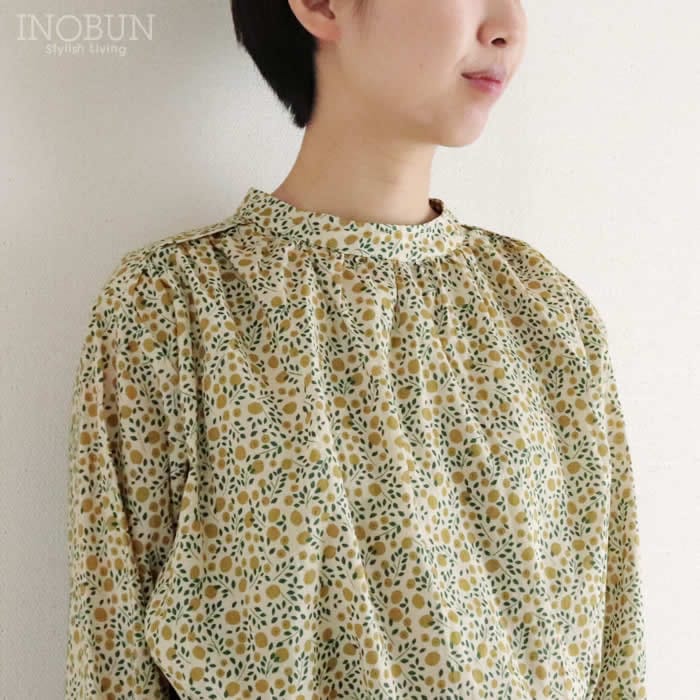 PONT DE CHALONS シトロンプリントブラウス オフホワイト ポンデ