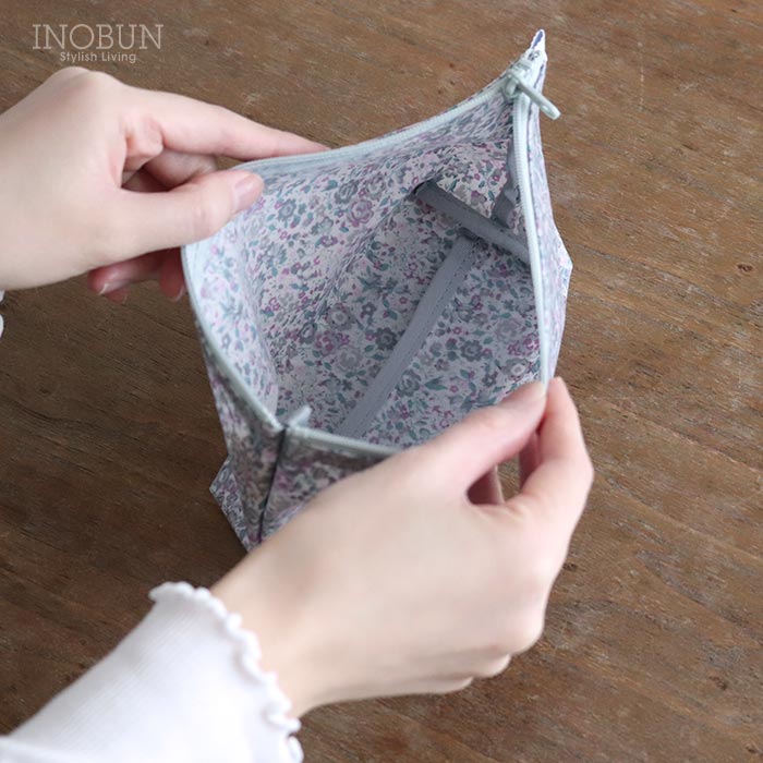 HUG O WaR home&garden リバティプリントのマチ付きポーチ エマ&ジョー