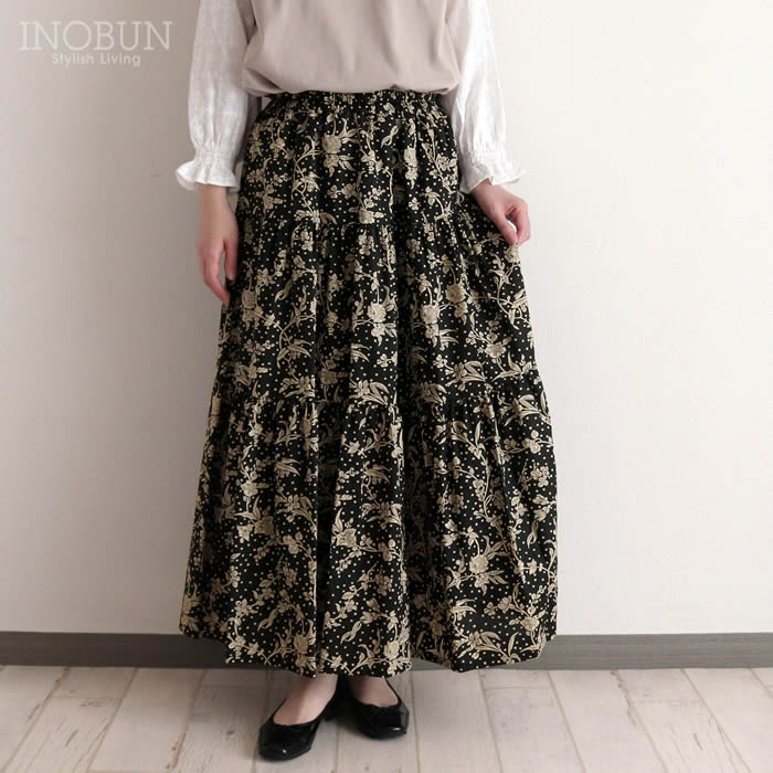 イノブン別注 Vent d'ouest リバティ ティアードスカート Malory 38