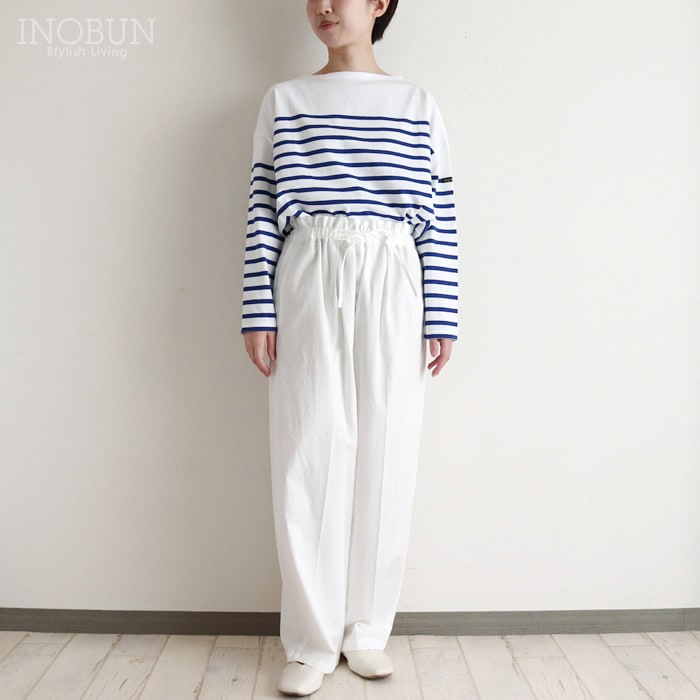 Vent d'ouest 綿麻高密度ナチュラルカルゼ パンツ ホワイト 38サイズ ヴァンドウェスト セール SALE