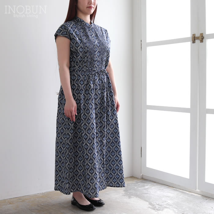 再入荷予定なし】sosotto ツタ柄細ピンタックウエストドロストフレンチ
