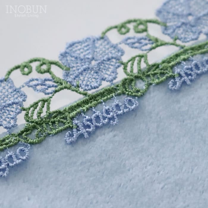 完売】近沢レース店 朝顔 アクアブルー 7月 シーズンタオルハンカチ