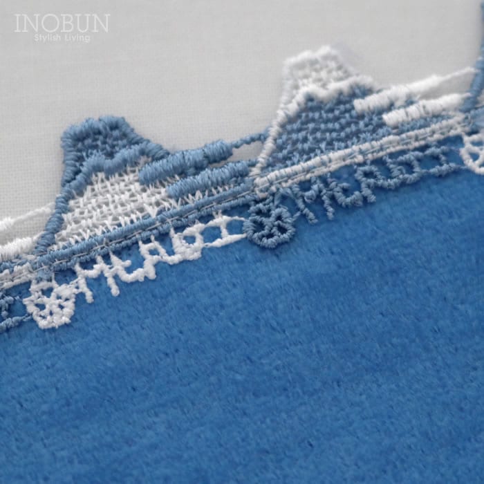 近沢レース　富士山 近沢レース タオルハンカチ「富士山」 スカイブルー プチギフト