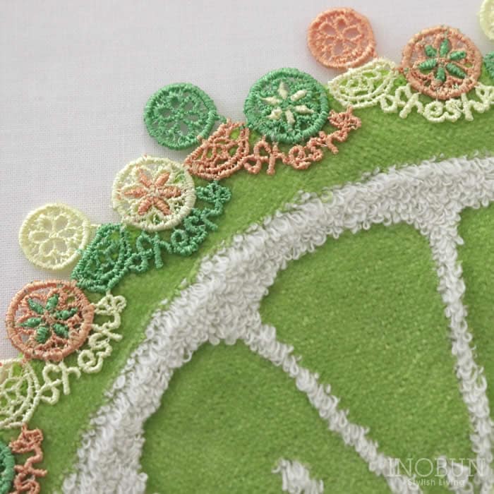 近沢レース　たんぽぽ　タオルハンカチ　グリーン　未使用 近沢レース タオルハンカチ レア たんぽぽ グリーン ハンカチ 近沢