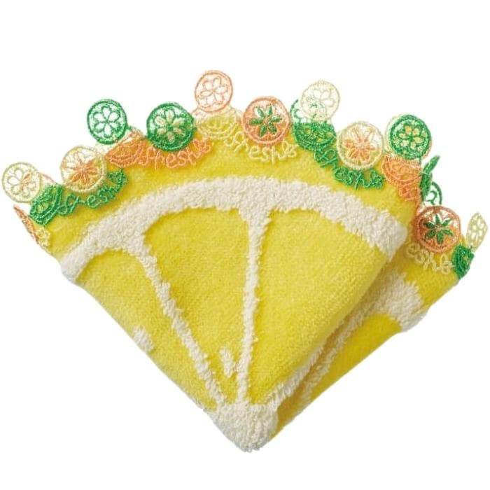 【販売開始前】近沢レース店 柑橘系 イエロー 8月 シーズンタオルハンカチ