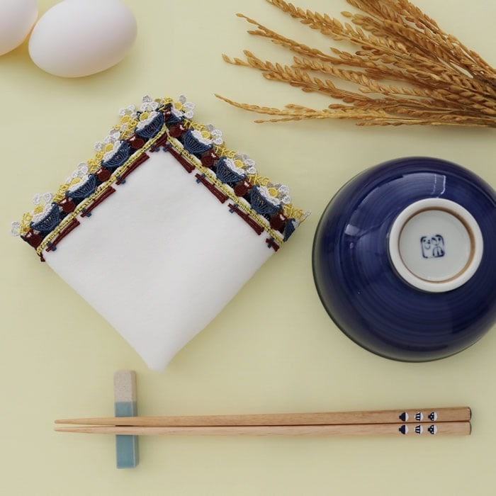 【完売】近沢レース店 卵かけご飯 ホワイト 9月 シーズンタオルハンカチ