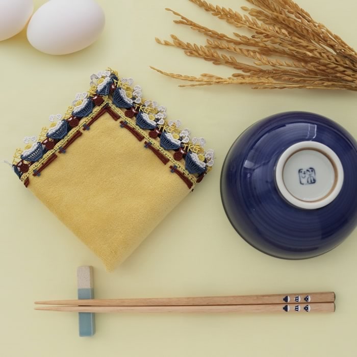 【完売】近沢レース店 卵かけご飯 カナリアイエロー 9月 シーズンタオルハンカチ