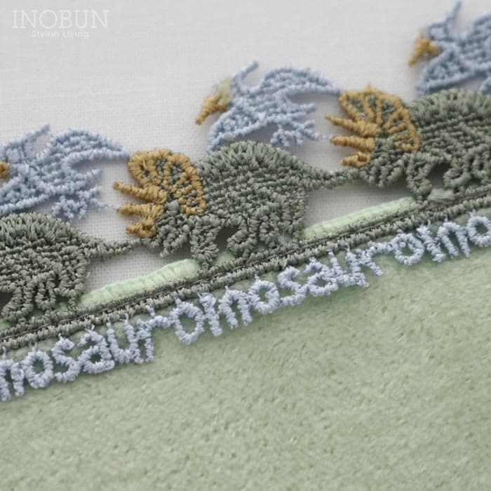 近沢レース店 恐竜 グリーン 10月 シーズンタオルハンカチ