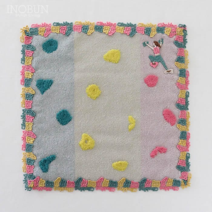 近沢レース　タオルハンカチ 近沢レース店 ボルダリング ピンクMIX 11月 シーズンタオルハンカチ