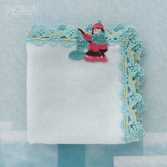 【販売開始前】近沢レース店 わかさぎ釣り パウダーブルー 11月 シーズンタオルハンカチ