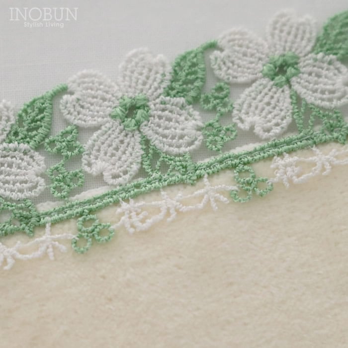 近沢レース店 ハナミズキ アイボリー 12月 シーズンタオルハンカチ