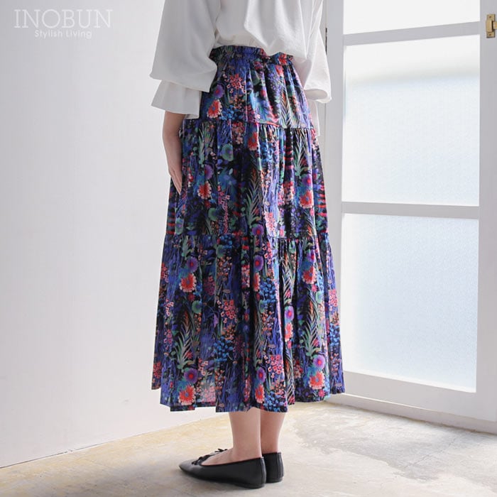 イノブン別注 Vent d'ouest リバティ ティアードロングスカート Tresco