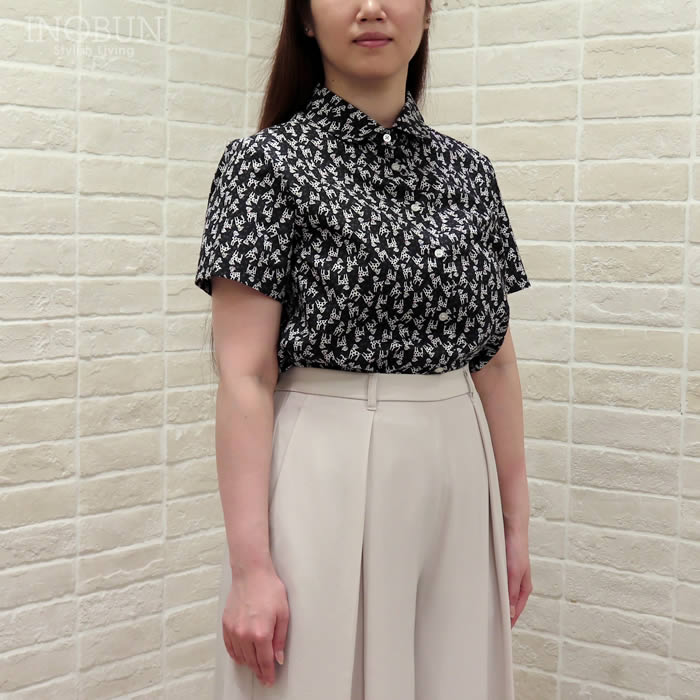 ブラウス Parkes リバティ 小丸衿レギュラーシャツ ブラウス Mサイズ Dalmetian Dots/J15A  ダルメシアンドッツ パークス ブラウス Parkes リバティ 小丸衿レギュラーシャツ Mサイズ