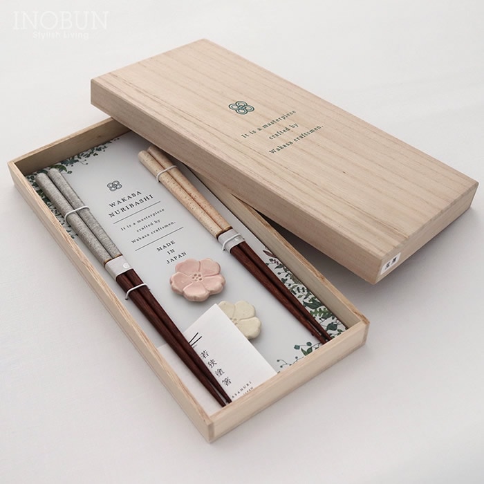 風撫 (かざなで) 箸置き揃え 夫婦箸 若狭塗箸 BOXセット 日本製 ご結婚