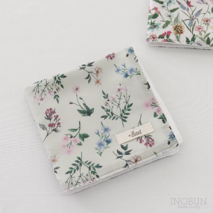 リバティ タナローン ステッチハンドタオル アニー グリーン フローレットロンドン ハンカチ