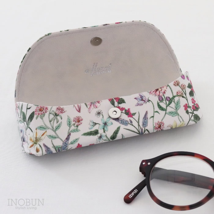 リバティ メガネケース 02 メグミ アイボリー フローレットロンドン