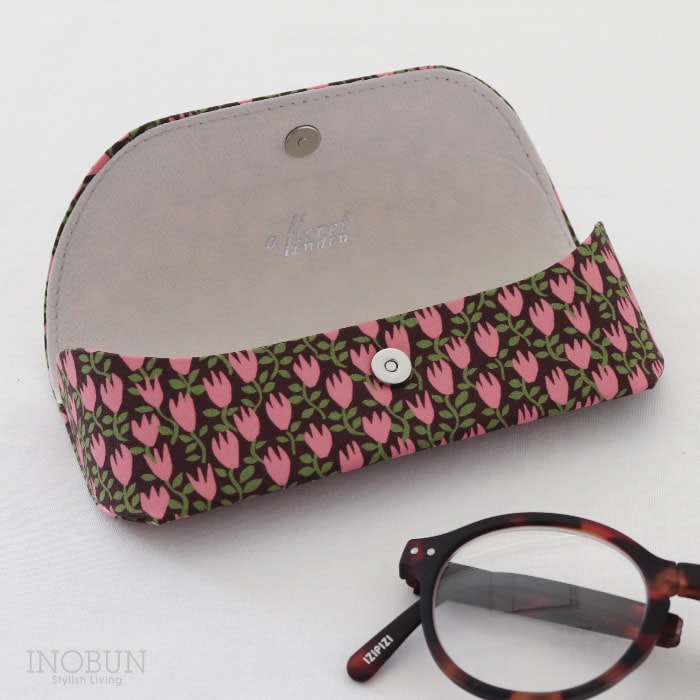 リバティ メガネケース 02 ペーパー・チューリップス ピンク フロー