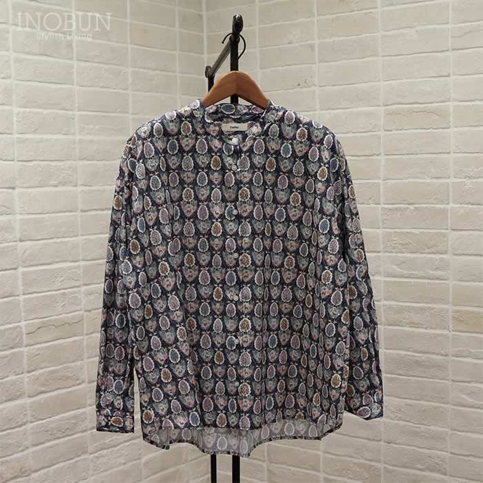 【新品タグ付き】Crespi LIBERTY 花柄シャツワンピース M ブラック Liberty/リバティ】コーデュロイフラワープリントシャツ｜メンズ