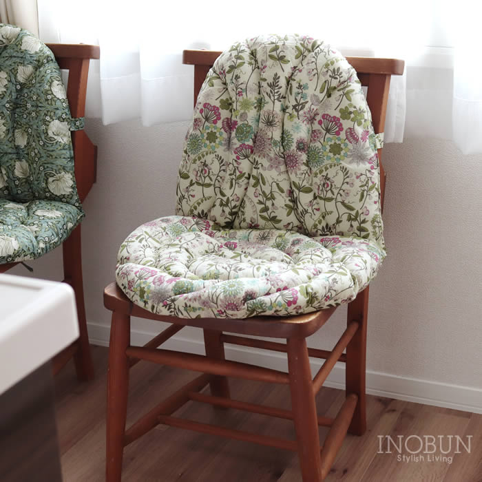 限定価格  キルト イスシートクッション フラワーガーデン チェアクッション 腰サポート キルトのある暮らし