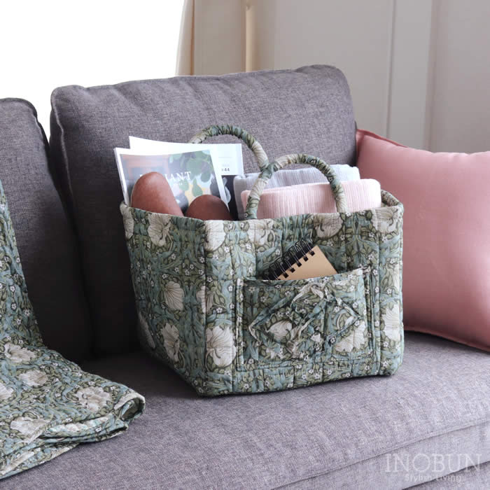 限定価格 キルト ソフトバスケット クラシカルフラワー 収納バスケット 花柄 キルトのある暮らし