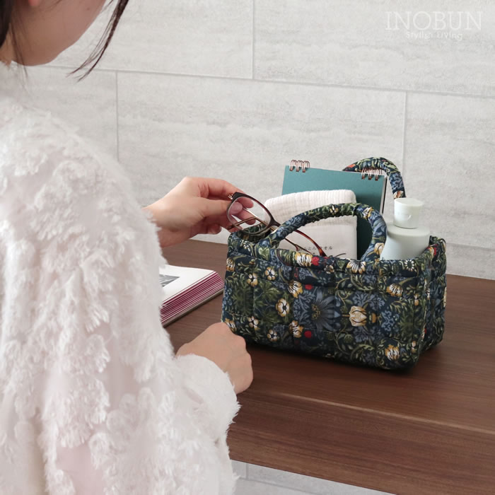 限定価格 キルト ミニソフトバスケット ワイルドベリー 収納バスケット 花柄 キルトのある暮らし