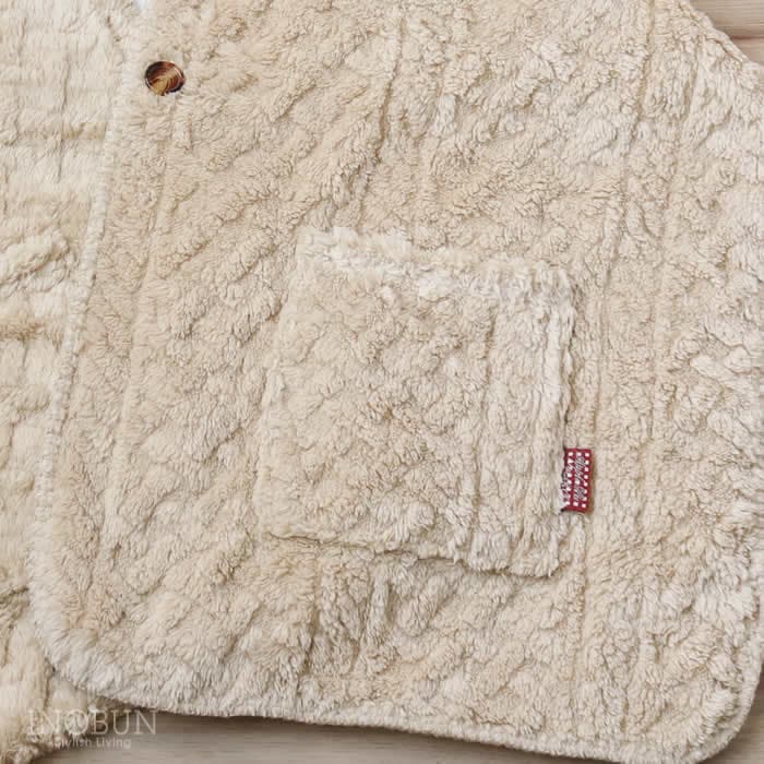 肩掛けブランケット アップルパイ ケーブルボア ベージュ INOBUN