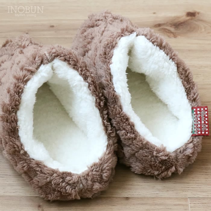 在庫限り終了】ルームブーツ アップルパイ ケーブルボア 28cm ブラウン