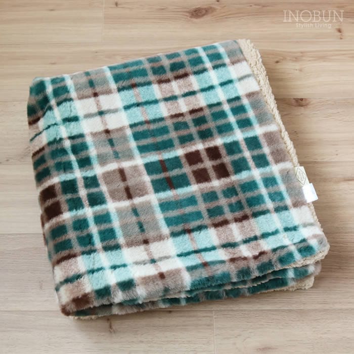 在庫限り終了】ブランケット レトロチェックファー L 大判サイズ 140