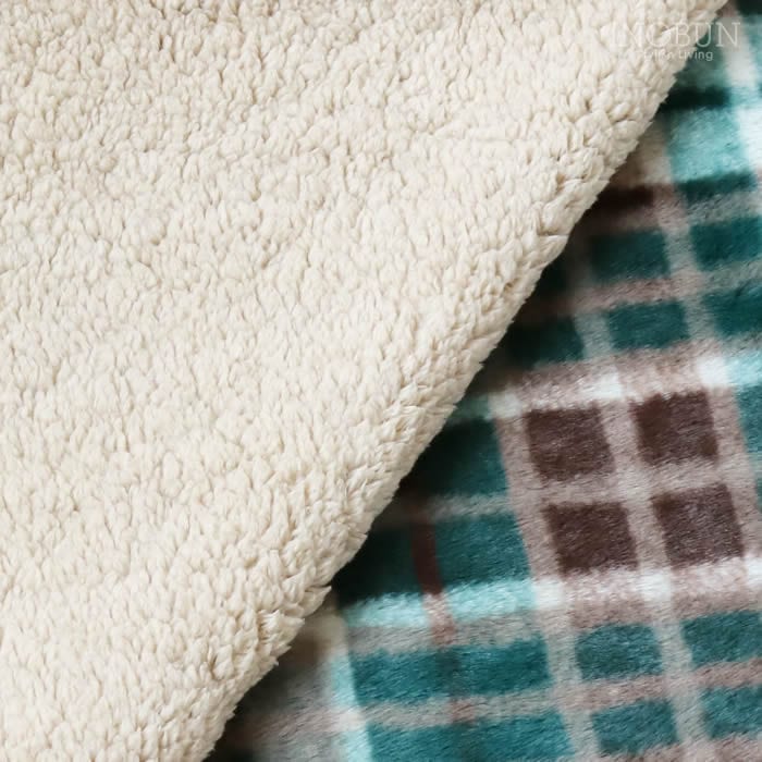 ブランケット レトロチェックファー L 大判サイズ 140 × 100cm