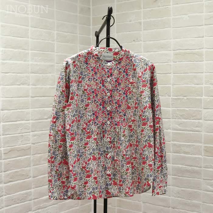 Vent d'ouest リバティ 配色ブラウス POPPY&DAISY/XE レッド系 38