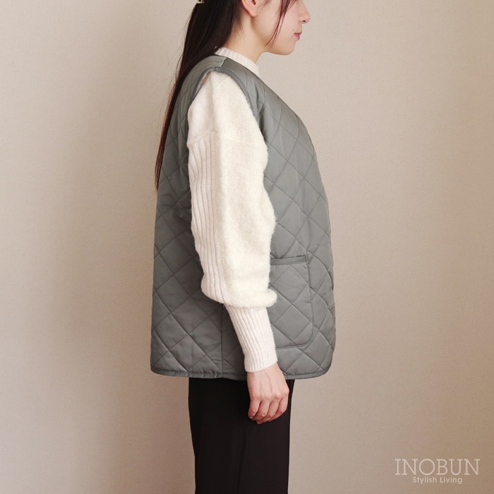 キルティングベスト Daily Quilt2 M モスグレー INOBUN イノブン