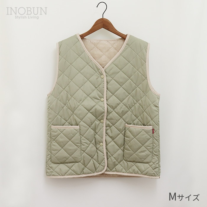 ロングベスト Daily Quilt3 ライトカーキ INOBUN イノブンオリジナル