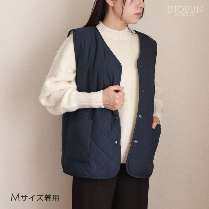 キルティングベスト Daily Quilt2 M ネイビー INOBUN イノブンオリジナル ギフト 温活