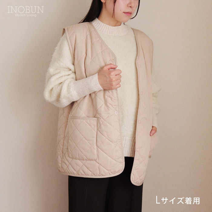 キルティングベスト Daily Quilt2 Lライトベージュ INOBUN イノブン