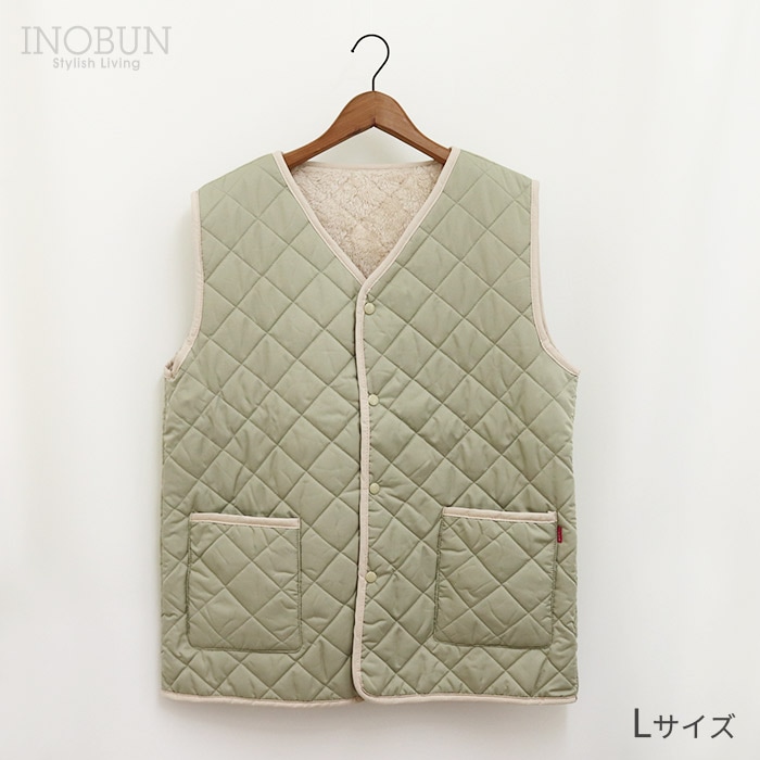 ベスト Daily Quilt3 L ライトカーキ INOBUN イノブンオリジナル 温活