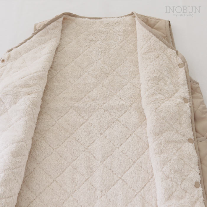 キルティングロングベスト Daily Quilt2 ライトベージュ INOBUN