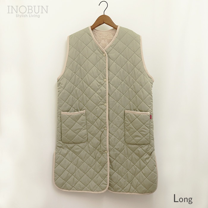 ロングベスト Daily Quilt3 ライトカーキ INOBUN イノブンオリジナル