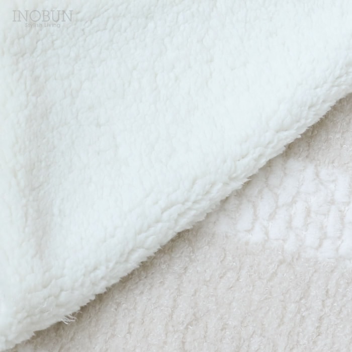 ブランケット ブロックミックスボア L 大判サイズ 140 × 100cm