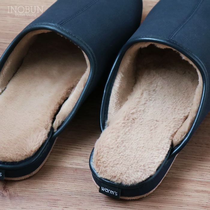 秋冬限定 ウォームズ warm's スリッパ L 25～27cm ネイビー