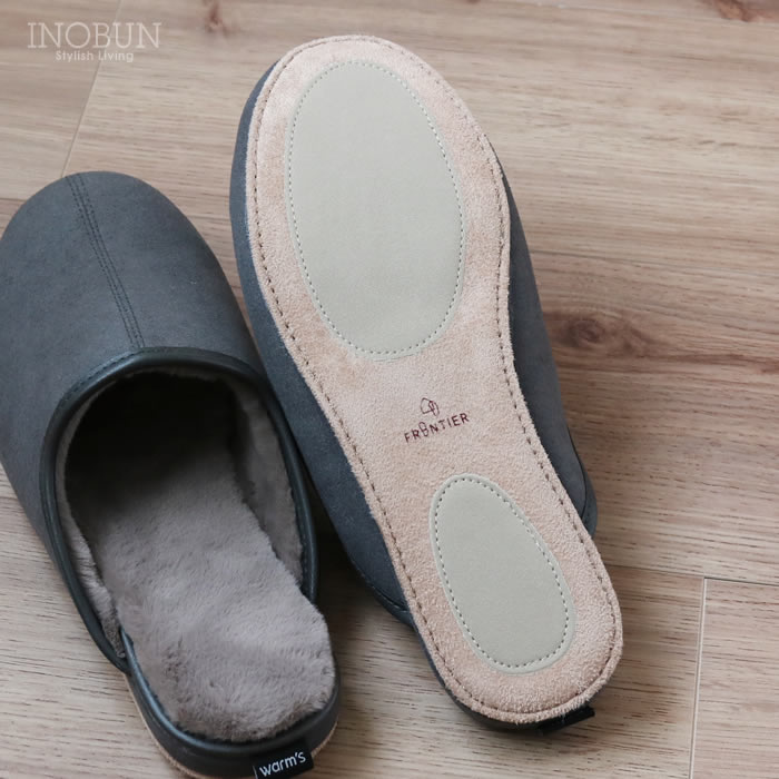 秋冬限定 ウォームズ warm's スリッパ L 25～27cm グレー フロンティア