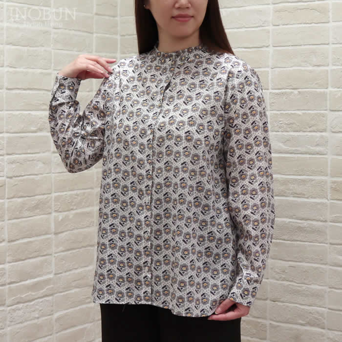 J.Sloane リバティ スタンドフリルブラウス ROSEMARY PATH/25CU ローズ