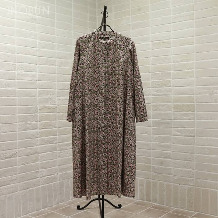 J.Sloane リバティ スタンドカラーAラインワンピース Sweet Pea