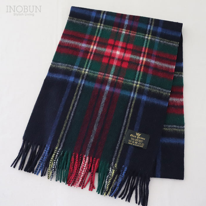 Glen Prince マフラー ネイビー系 TK536 190 x 35cm グレンプリンス