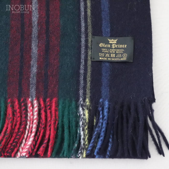 Glen Prince マフラー ネイビー系 TK536 190 x 35cm グレンプリンス
