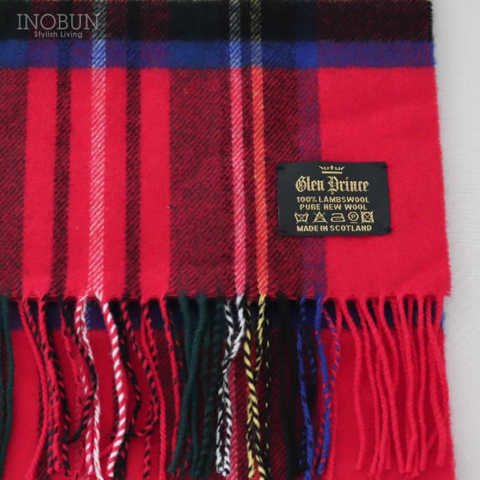 Glen Prince マフラー レッド系 TK303 190 x 35cm グレンプリンス