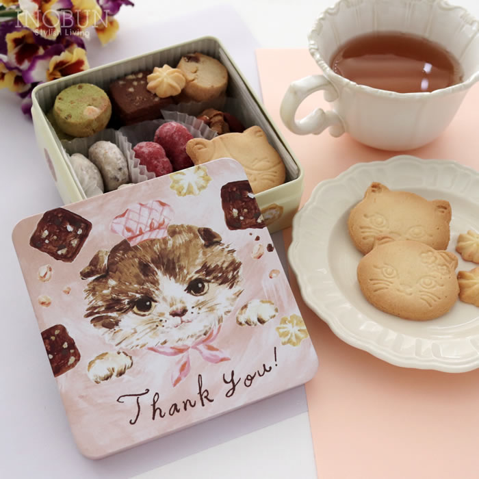 こねこのこねこねクッキー 缶 Thankyou ギフト ねこ プレゼント クッキー スイーツ 北海道