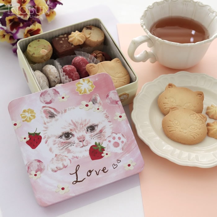 こねこのこねこねクッキー 缶 Love ギフト ねこ プレゼント クッキー スイーツ 北海道