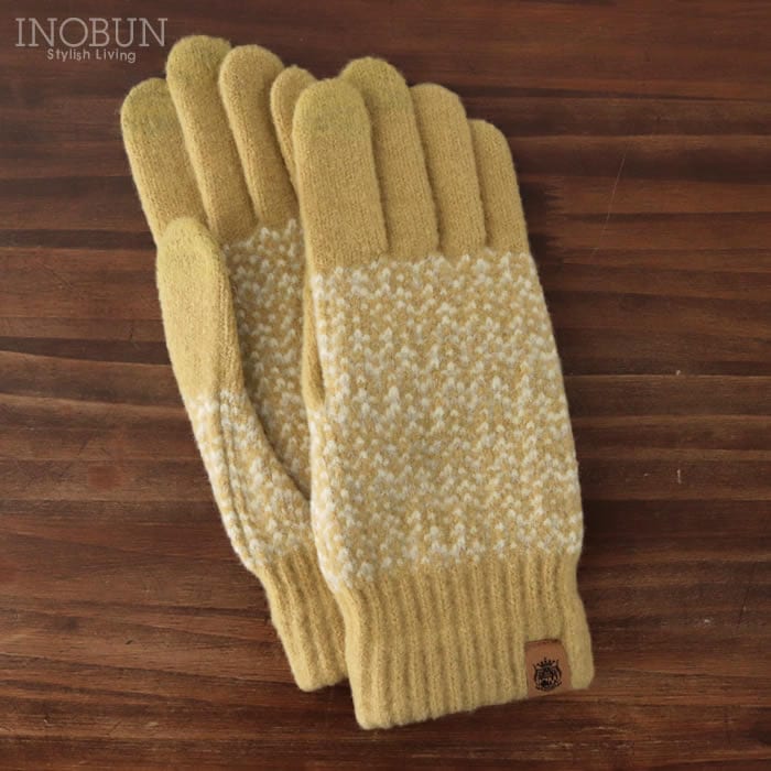 テスタバ タッチグローブ ミックスイエロー 5本指 手袋 スマホ対応 日本製